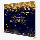 Aperturee - Aperturee Gold Diamonds Bokeh Black Birthday Square Backdrop